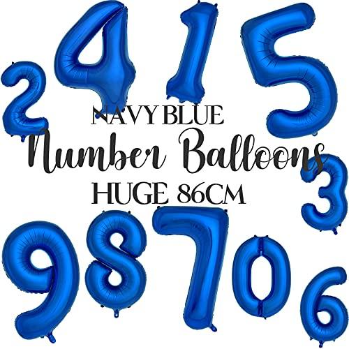 40 Inch Large Royal Blue Helium Foil Number Balloons for Birthday Party - Hibrides