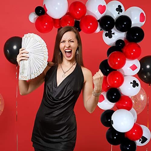 116 Pieces Casino Balloons Garland Arch Kit for Casino Theme Party - Hibrides