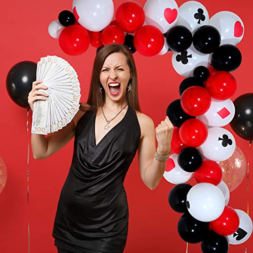 116 Pieces Casino Balloons Garland Arch Kit for Casino Theme Party - Hibrides
