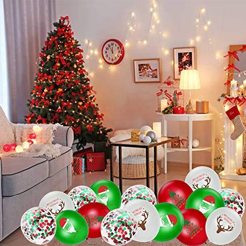 72pcs Christmas Balloons Red Green Confetti Balloons Kit for Christmas Holiday - Hibrides