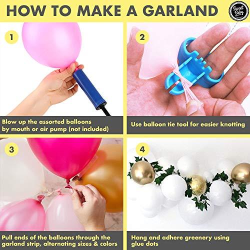 Baby Shower Decorations for Girl with Pink Balloon Arch Garland Kit - Hibrides
