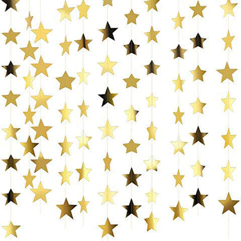 Glitter Star Paper Garland Banner Hanging Decoration for Graduation Wedding - Hibrides