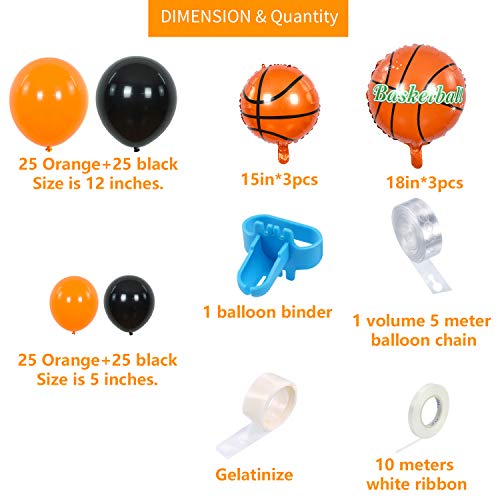 110 Pcs Basketball Theme Balloon Garland Arch Kit for Baby Shower Birthday Party - Hibrides