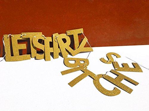 Glitter Gold Alphabet LET'S PARTY Banner for Bachelorette party Decoration - Hibrides