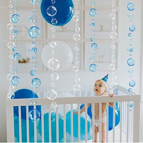 4 Strings Flat Under the Sea Blue Bubble Garlands for Little Mermaid Party Decorations - Hibrides