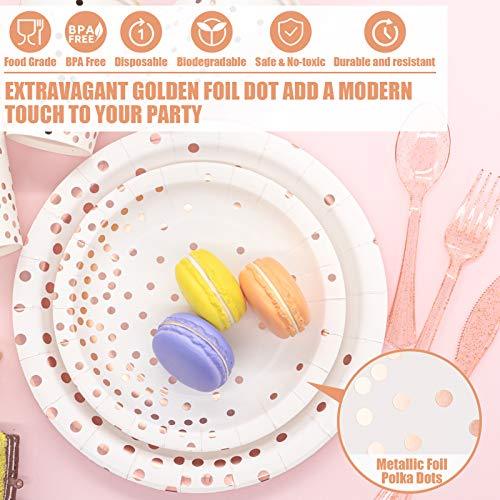 350 PCS Disposable Dinnerware Set for Birthday Bridal Shower Bachelor Wedding Party - Hibrides