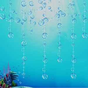 4 Strings Flat Under the Sea Blue Bubble Garlands for Little Mermaid Party Decorations - Hibrides