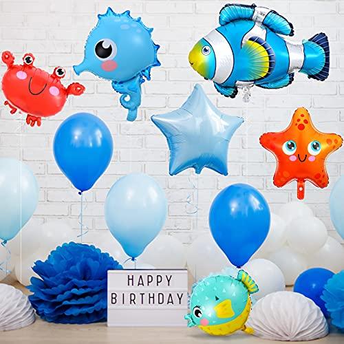 14 Pieces Sea Animal Balloons Under the Sea Balloons for Ocean Themed Party - Hibrides