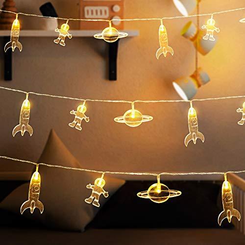 LED String Light Astronaut Spaceship for Kids Birthday Party and Room Decorations - Hibrides