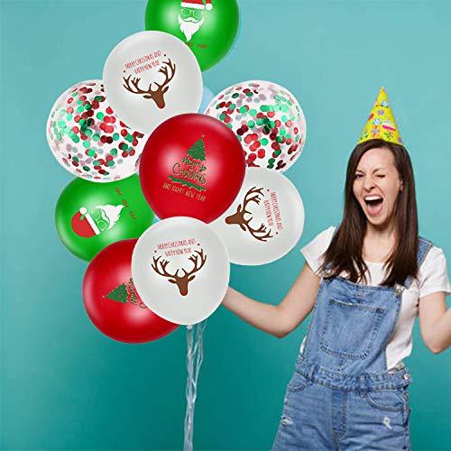 72pcs Christmas Balloons Red Green Confetti Balloons Kit for Christmas Holiday - Hibrides
