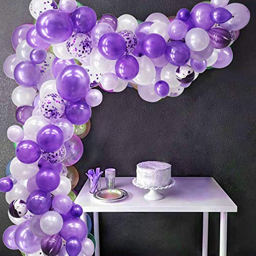 135 Pieces Purple Balloon Arch for Wedding Birthday Graduation Party Decorations - Hibrides