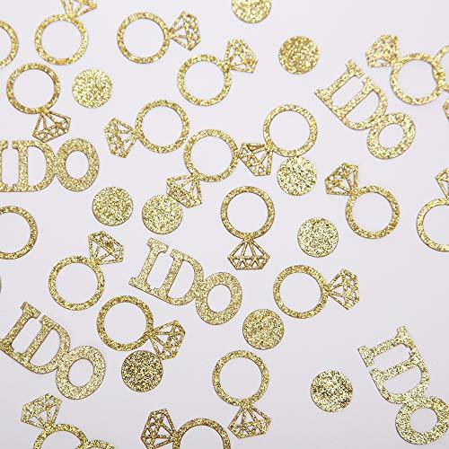 100pcs Glitter Paper Diamond Ring Confetti for Bridal Shower Party Decorations - Hibrides