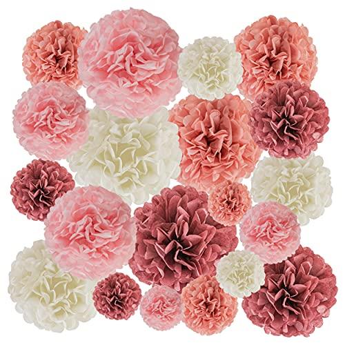 20pcs Paper Pom Poms Party Kit for Birthday Bridal Shower Party Decorations - Hibrides