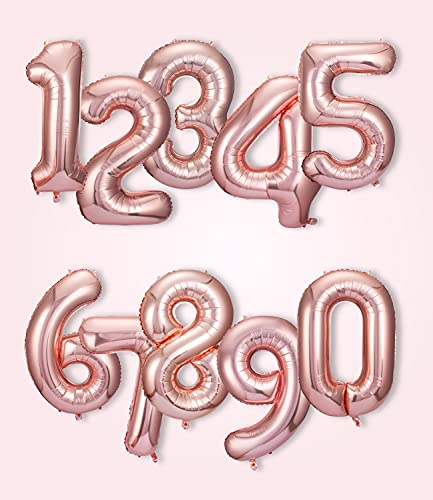 40 Inch Rose Gold Jumbo Number Balloons Birthday Party Decorations - Hibrides