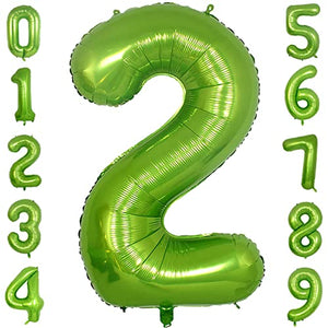40 Inch Large Green Number Balloon Mylar Foil Helium Big Number Balloons for Birthday Anniversary - Hibrides