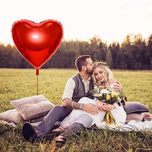 4 Pieces 32 Inches Large Heart Shaped Balloons for Valentine's Day Wedding Engagement - Hibrides