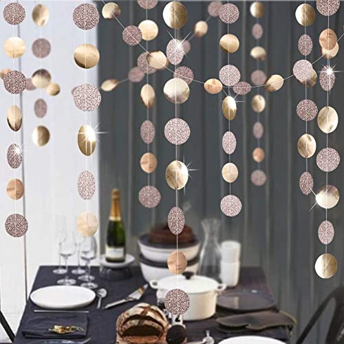 Glitter Champagne Circle Dots Garland Bunting for Wedding Bachelorette - Hibrides