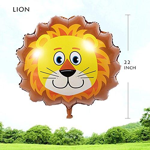 6pcs Giant Zoo Animal Balloons Kit For Jungle Safari Animals Theme Birthday Party Decorations - Hibrides