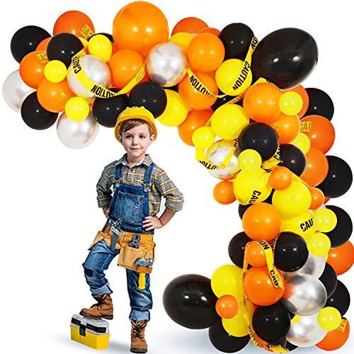 120 Pcs Construction Party Balloon Garland Kit for Birthday Party Decorations - Hibrides