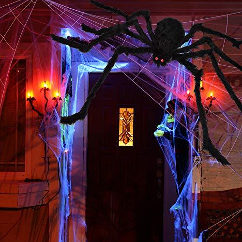 Giant Spider Fake Spider with Triangular Huge Spider Web for Halloween Decorations - Hibrides