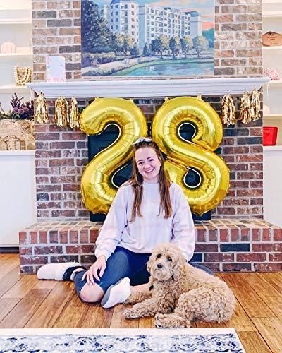 40 Inch Large Gold Number Balloon for Birthday Anniversary Party Celebration Decorations - Hibrides