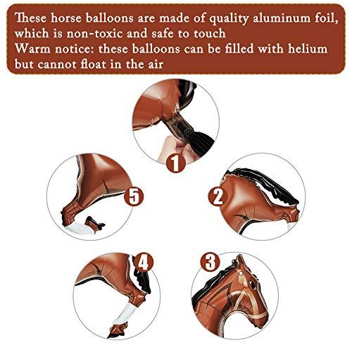 8 Pieces Mini Foil Horse Balloon Brown Horse Balloon Animal Themed Party Decorations - Hibrides