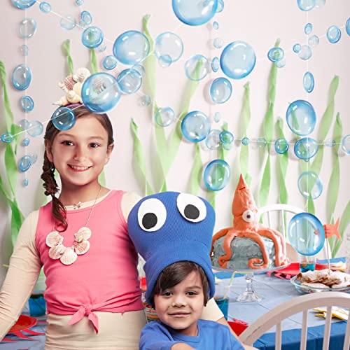 4 Strings Flat Under the Sea Blue Bubble Garlands for Little Mermaid Party Decorations - Hibrides
