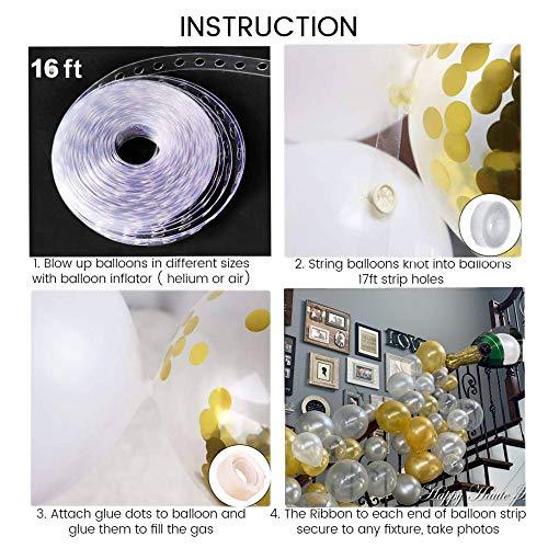 88 PCS Gold Silver Champagne Bottle Balloon Kit for Wedding and Bridal Shower - Hibrides