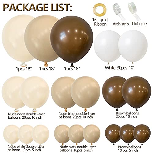 126pcs Brown Balloon Garland Kit Arch Baby Shower Decorations - Hibrides