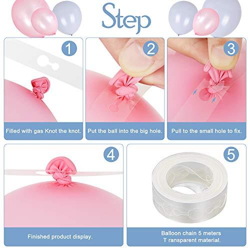 167 Pcs Pink and Gray Balloon Garland Arch Kit for Bridal Shower and Birthday - Hibrides