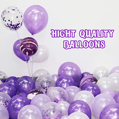 135 Pieces Purple Balloon Arch for Wedding Birthday Graduation Party Decorations - Hibrides
