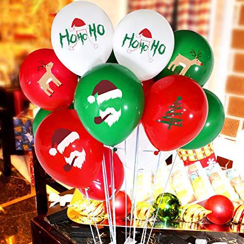 50 Pieces Red and Green Christmas Latex Balloons for Christmas Party Decorations - Hibrides