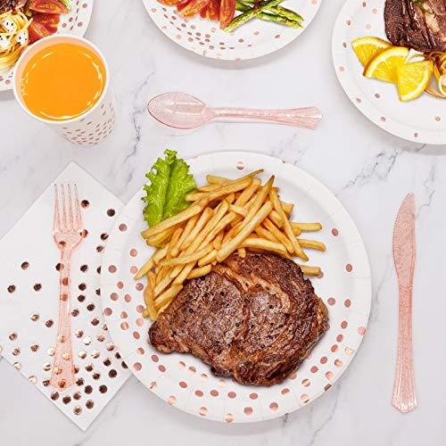 350 PCS Disposable Dinnerware Set for Birthday Bridal Shower Bachelor Wedding Party - Hibrides