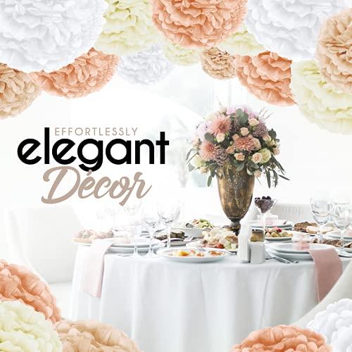 20PCS Tissue Pom Pom Decorations for Birthday and Bridal Shower - Hibrides
