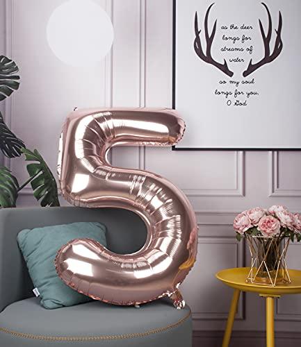 40 Inch Rose Gold Jumbo Number Balloons Birthday Party Decorations - Hibrides