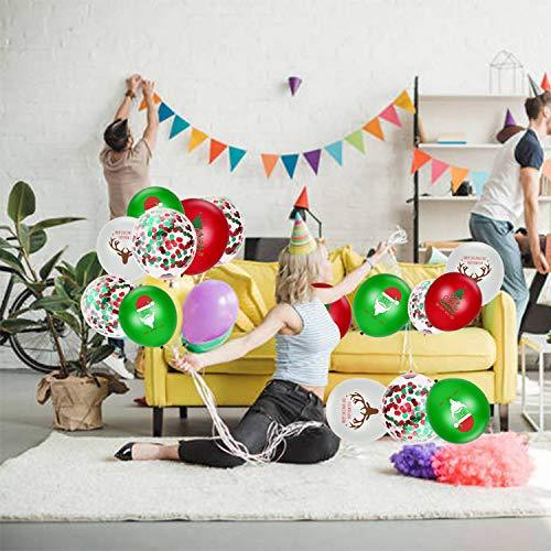 72pcs Christmas Balloons Red Green Confetti Balloons Kit for Christmas Holiday - Hibrides