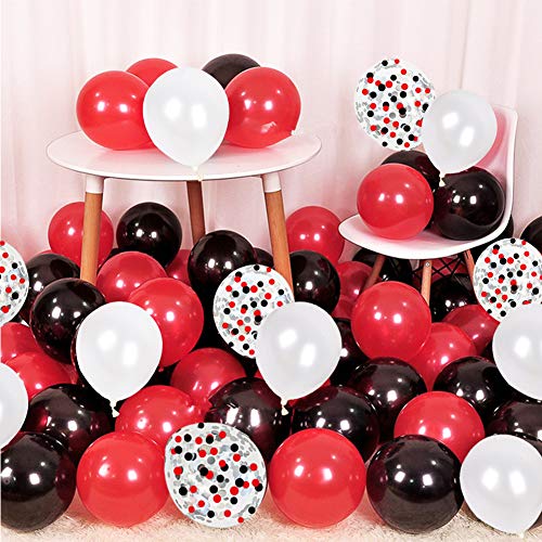 DIY Red Black White Balloon Garland Arch Kit - Red White Black Party Balloons 16ft Arch Strip for Circus BBQ Casino Poker Quinceanera Graduation Baby Shower Birthday Party Decorations - Hibrides