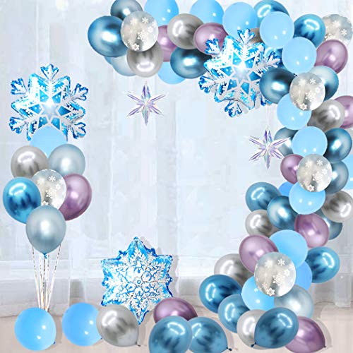 90Pcs Snowflake Balloon Garland Arch kit for Winter Wonderland Christmas - Hibrides