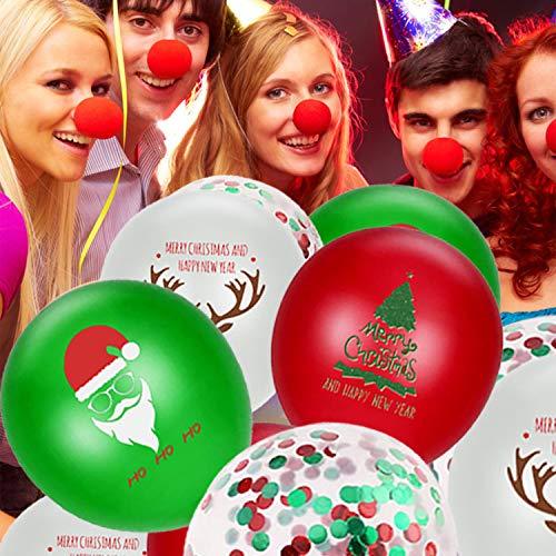 72pcs Christmas Balloons Red Green Confetti Balloons Kit for Christmas Holiday - Hibrides