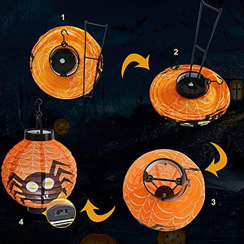 6 Pcs Halloween Paper Lanterns with LED Light for Halloween Decorations - Hibrides