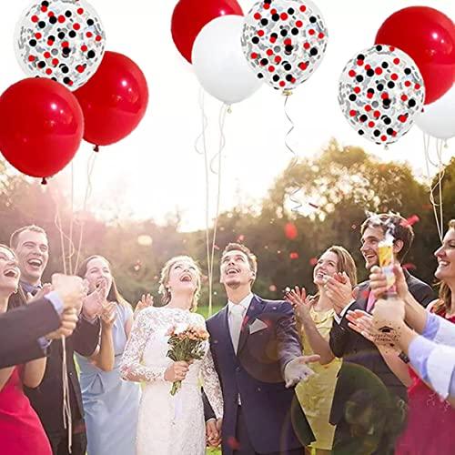 DIY Red Black White Balloon Garland Arch Kit - Red White Black Party Balloons 16ft Arch Strip for Circus BBQ Casino Poker Quinceanera Graduation Baby Shower Birthday Party Decorations - Hibrides