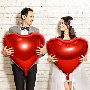 4 Pieces 32 Inches Large Heart Shaped Balloons for Valentine's Day Wedding Engagement - Hibrides