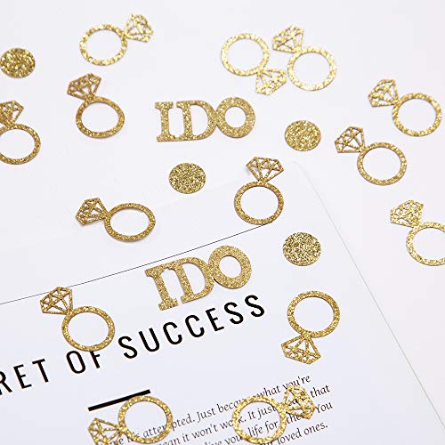 100pcs Glitter Paper Diamond Ring Confetti for Bridal Shower Party Decorations - Hibrides