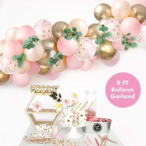 Baby Shower Decorations for Girl with Pink Balloon Arch Garland Kit - Hibrides
