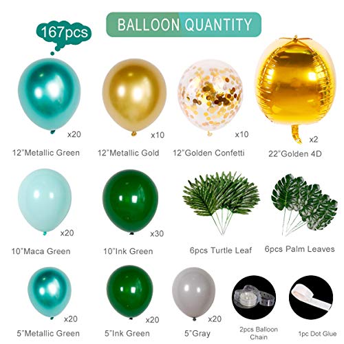 167pcs Tropical Jungle Safari Balloon Arch Kit for Baby Shower Decorations - Hibrides