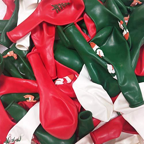 50 Pieces Red and Green Christmas Latex Balloons for Christmas Party Decorations - Hibrides
