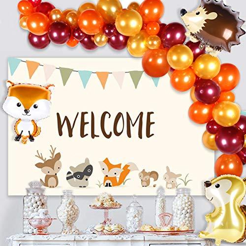 67pcs Woodland Baby Shower Balloon Garland with Animal Balloons - Hibrides
