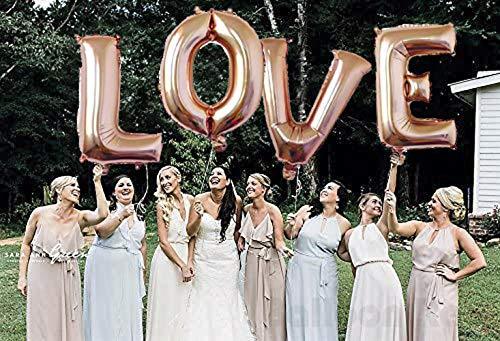 40 Inch Rose Gold Giant Love Letter Balloons Foil Mylar for Party Decorations - Hibrides