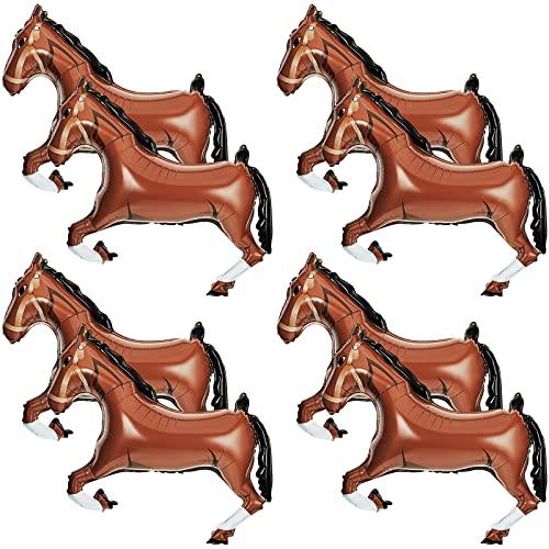 8 Pieces Mini Foil Horse Balloon Brown Horse Balloon Animal Themed Party Decorations - Hibrides