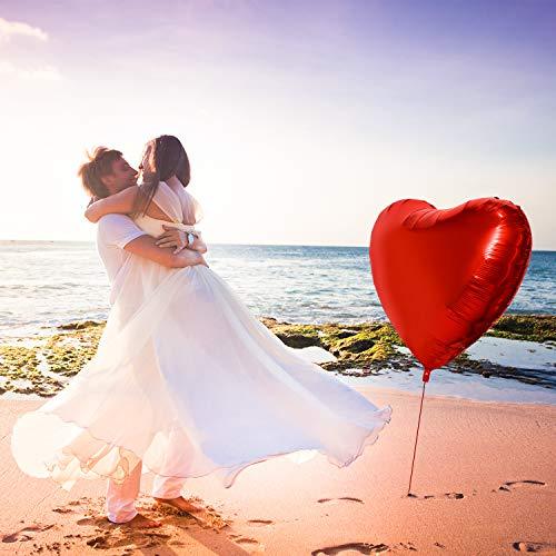 4 Pieces 32 Inches Large Heart Shaped Balloons for Valentine's Day Wedding Engagement - Hibrides